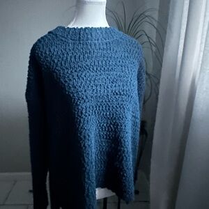 Bobeau Textured Navy Sweater